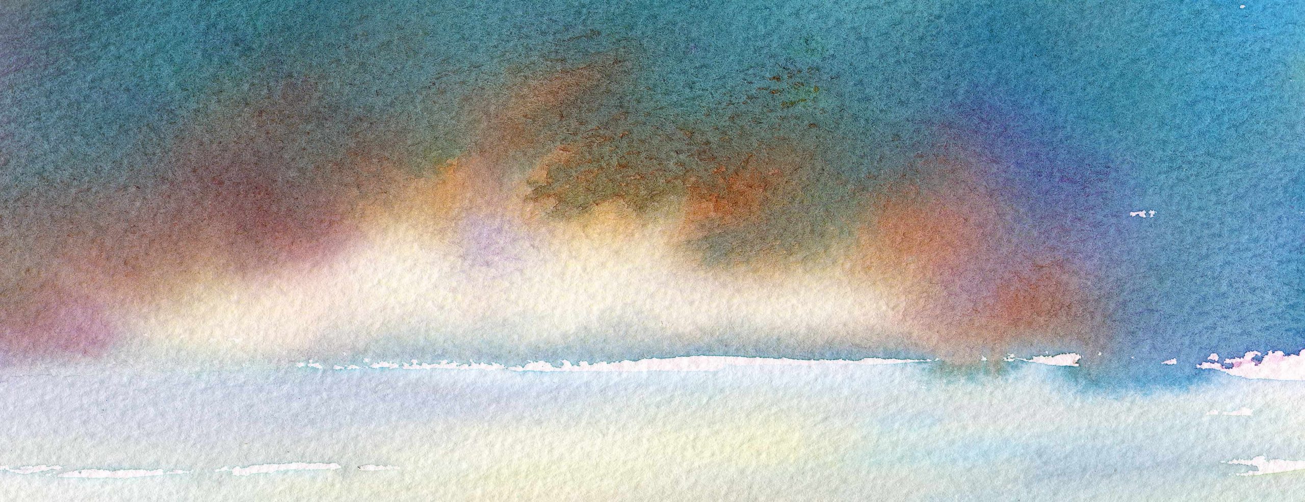 panorama with dramatic clouds over the sea